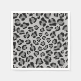 Guardanapo De Papel Padrão leopardo negro e cinza