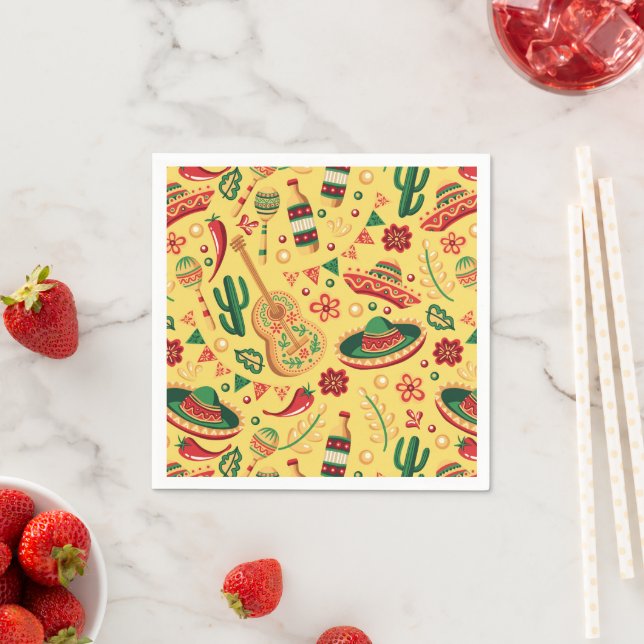 Guardanapo De Papel Padrão Mexicano Cinco De Mayo (Insitu)