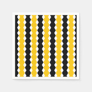 Guardanapo De Papel Padrão Moderno Funky Geométrico Preto e Amarelo