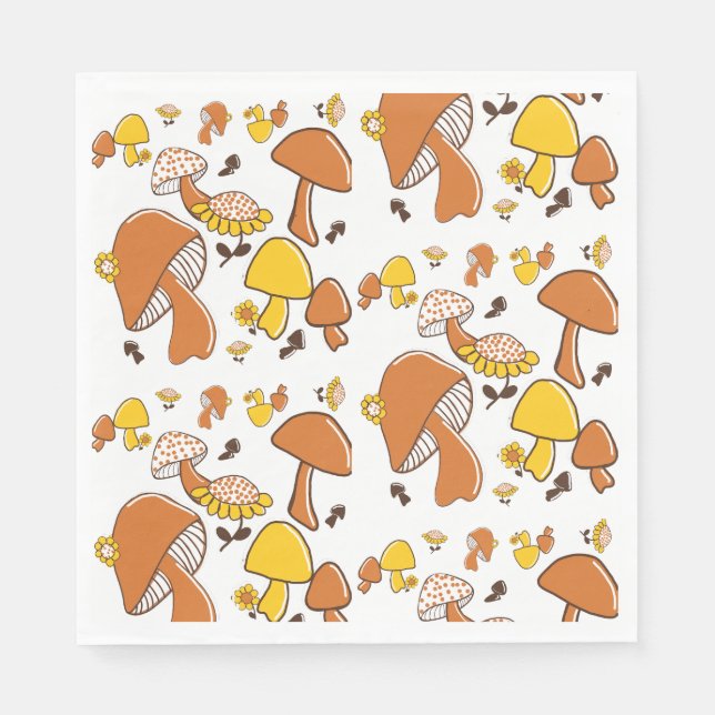Guardanapo De Papel Padrão Nostalgic Mushroom (Frente)