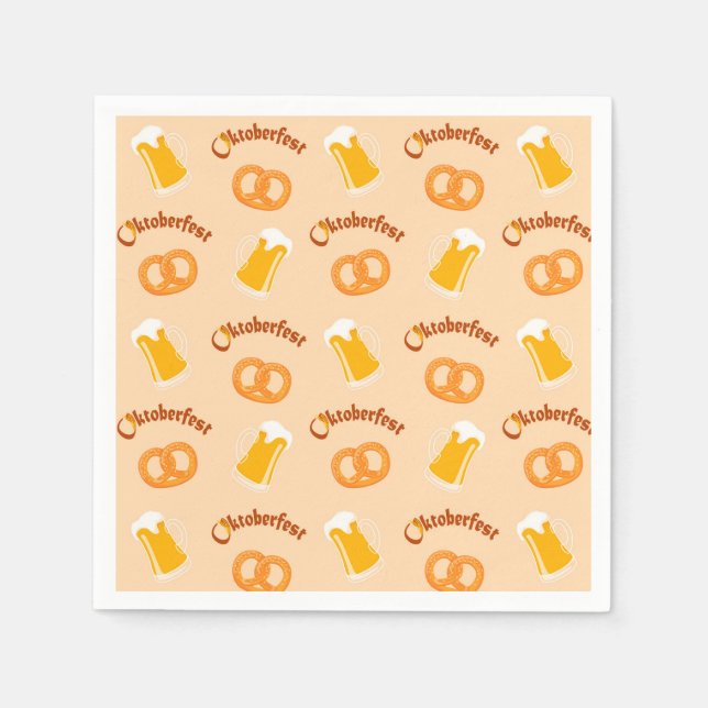 Guardanapo De Papel Padrão Oktoberfest Beer&Pretzel (Frente)