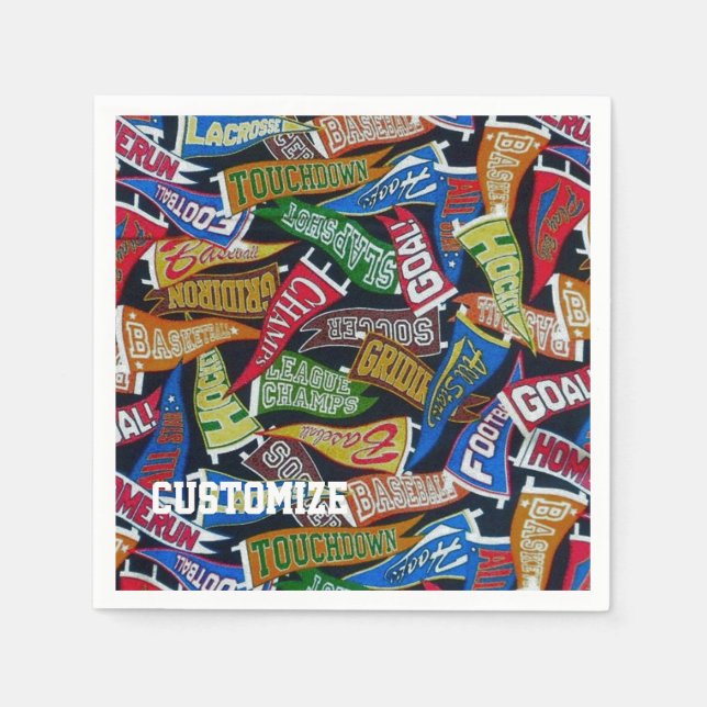 Guardanapo De Papel Padrão personalizado do fã de esportes do Napkins (Frente)