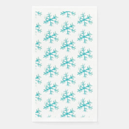 Guardanapo De Papel Padrão pintado com flocos de neve de Natal em aqua