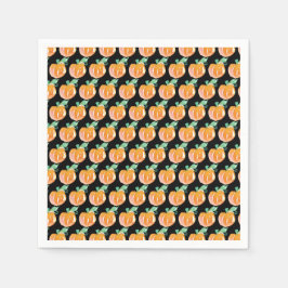 Guardanapo De Papel Padrão Pintado de Abóbora em Aquarela Laranja Pa