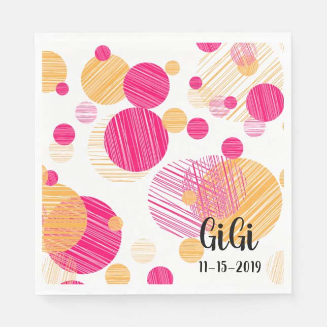 Guardanapo De Papel Padrão Polka-Dot personalizado Whimsical (Frente)