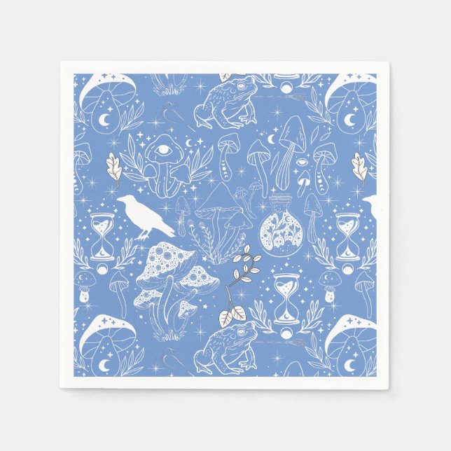 Guardanapo De Papel Padrão Psicodélico do Cogumelo 2D.BW.b (Frente)