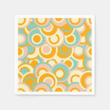 Padrão retrô colorido em tons pastel de laranja