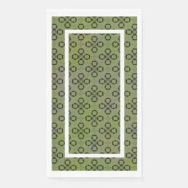 Guardanapo De Papel Padrão Retroativo Verde e Preto do Monograma