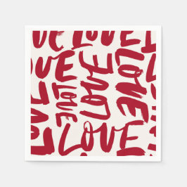 Guardanapo De Papel Padrão Romântico Moderno e Divertido de Amor Desen