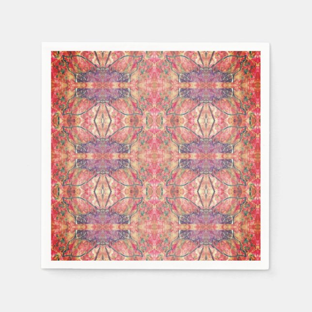 Guardanapo De Papel Padrão rosa e púrpura (Frente)