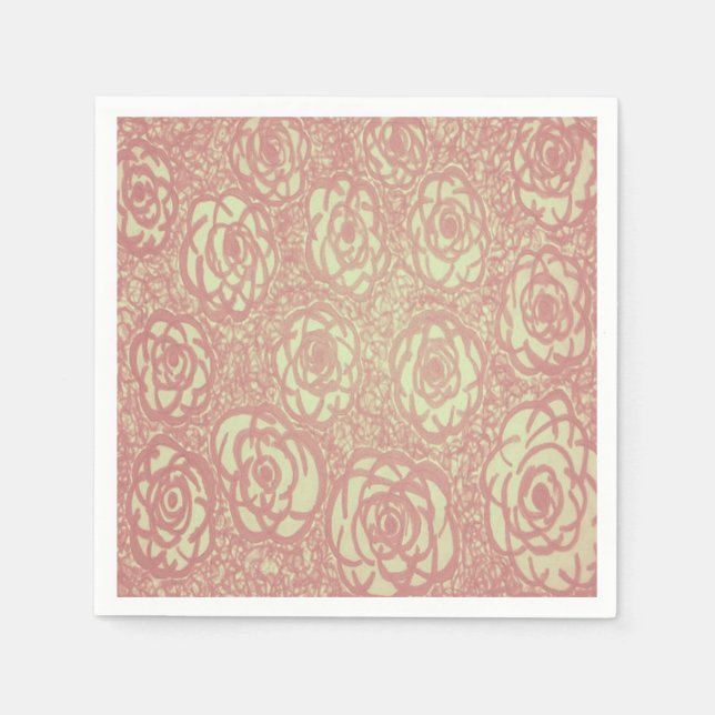 Guardanapo De Papel Padrão Rosa Rosa Rosa bonito (Frente)