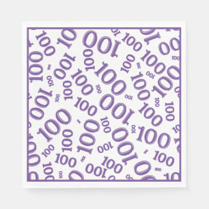 Guardanapo De Papel Padrão Roxo/Branco 100 Raleatório