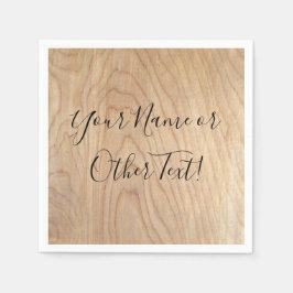 Guardanapo De Papel Padrão Rústico Moderno De Madeira Inacabada Impres