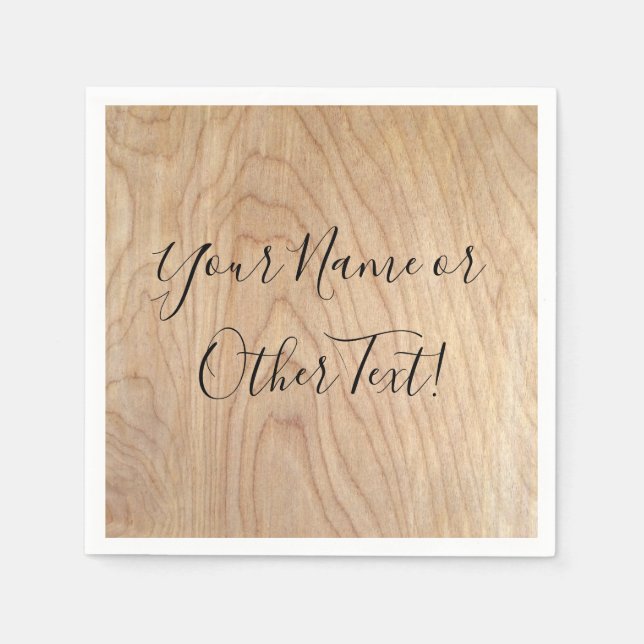 Guardanapo De Papel Padrão Rústico Moderno De Madeira Inacabada Impres (Frente)