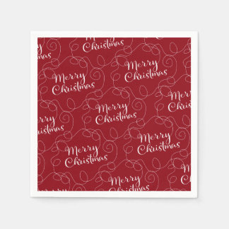 Guardanapo De Papel Padrão sem costura branco CHRISTMAS com LINHAS