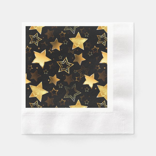 Guardanapo De Papel Padrão sem costura com estrelas de Ouro (Frente)