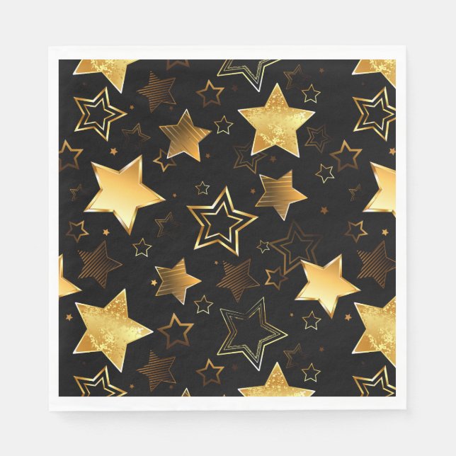 Guardanapo De Papel Padrão sem costura com estrelas de Ouro (Frente)