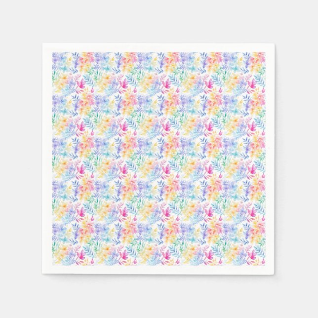 Guardanapo De Papel Padrão Sem Costura Floral de Aquarela (Frente)