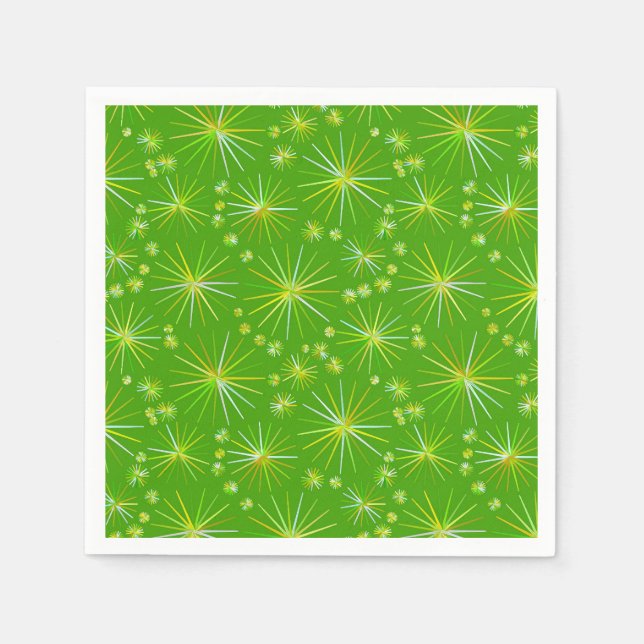 Guardanapo De Papel Padrão Sputnik de meio século, Verde-Oliva (Frente)