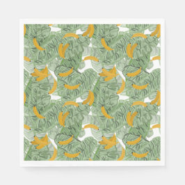 Guardanapo De Papel Padrão tropical moderno de banana verde