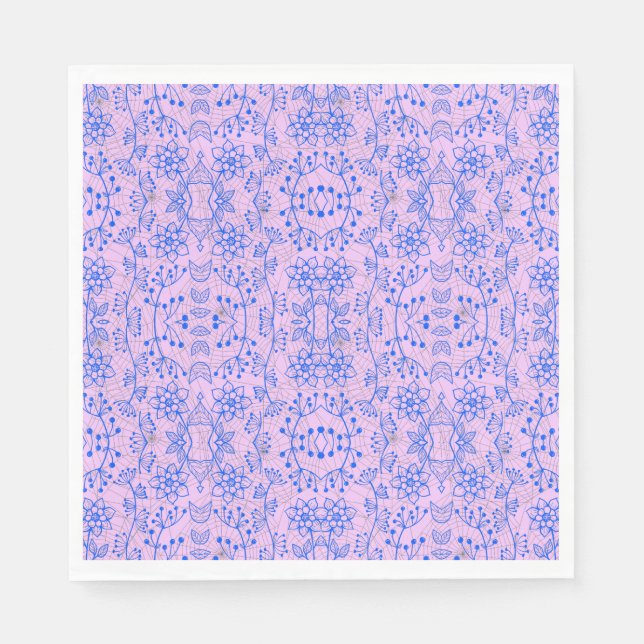 Guardanapo De Papel Padrão vegetal A08.b boho. roxo BG (Frente)