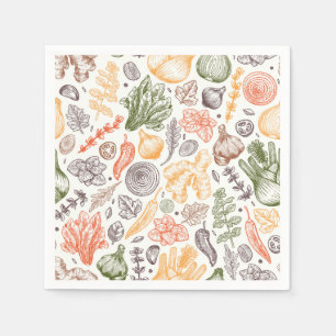 Guardanapo De Papel Padrão Vegetal do Jardim da Cozinha
