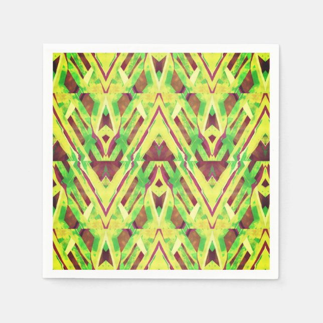 Guardanapo De Papel Padrão verde e castanho (Frente)