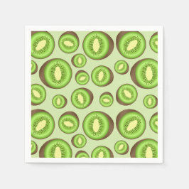 Guardanapo De Papel Padrão Verde E Marrom De Kiwi