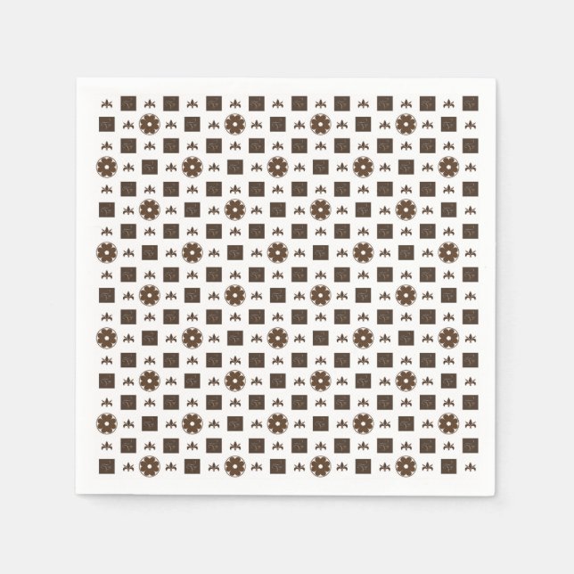 Guardanapo De Papel Padrão Verificado Elegante (Frente)