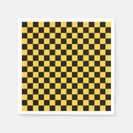 Guardanapo De Papel Padrão xadrez preto e dourado