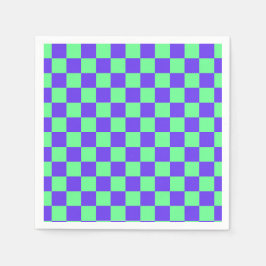 Guardanapo De Papel Padrão Xadrez Roxo e Verde