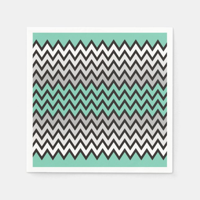 Guardanapo De Papel Padrão ZIGZAG - cinza branca preta + sua ideia (Frente)