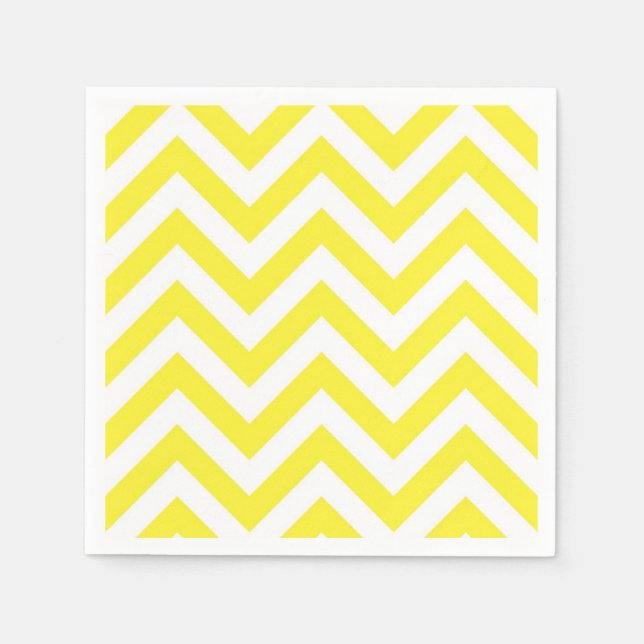 Guardanapo De Papel Padrão ZigZag grande amarelo e branco (Frente)