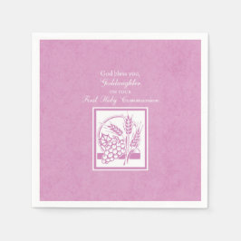 Guardanapo De Papel Padrinha Primeira Comunhão, Rosa