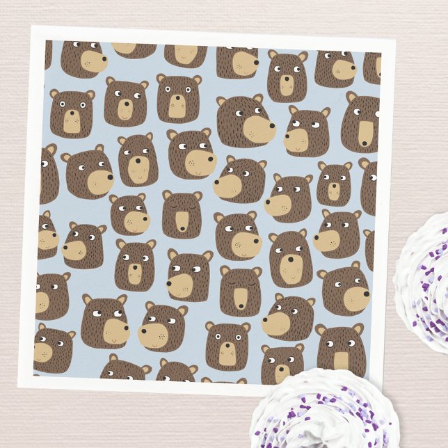 Guardanapo De Papel Padrinho do Urso Pequeno (Fun teddy bear cub pattern party paper napkins)