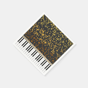 Guardanapo De Papel Padrões de Bolinhas Dourados de Chaves de Piano