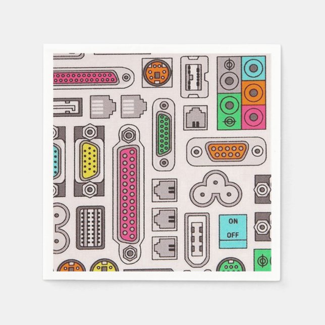Guardanapo De Papel Padrões de Entrada de Geek de Computador Napkins (Frente)