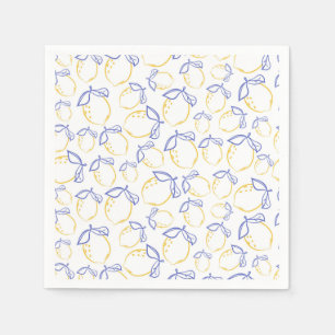 Guardanapo De Papel Padrões de Limão Desenhado Mão Napkins