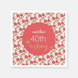 Guardanapo De Papel Padrões de Maçã Bonita Pintados à Mão