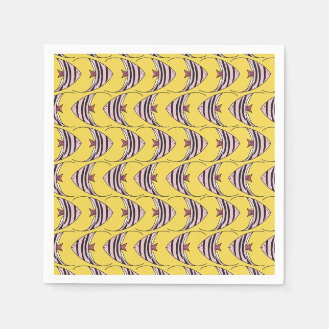 Guardanapo De Papel Padrões de peixe para crianças coloridas (Frente)