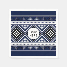 Guardanapo De Papel Padrões étnicos Abstrato preto com logotipo