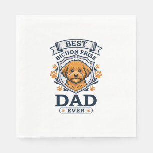 Guardanapo De Papel Pai Bichon Frise Para Sempre Impressões de Pata de