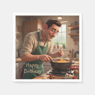 Guardanapo De Papel Pai de aniversário do Chef