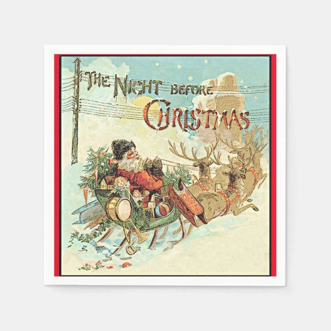 Guardanapo De Papel Pai Natal Vintage Papai Noel (Frente)