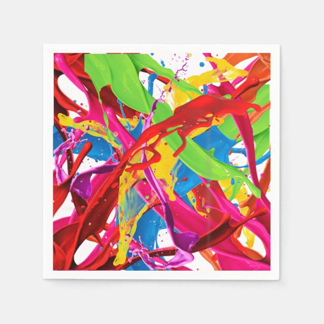 Guardanapo De Papel Paint Splatter Feliz (Frente)
