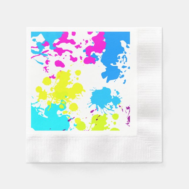 Guardanapo De Papel Paint Splatter, Paintball, Neon Paper Napkins (Frente)