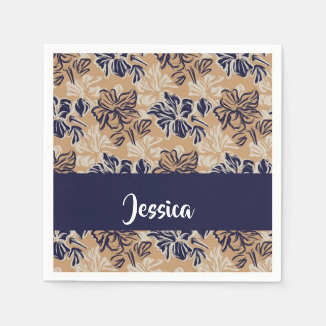 Guardanapo De Papel Painted flowers on brown (Frente)