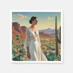 Guardanapo De Papel Paisagem bonita com arte espiritual feminina