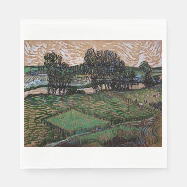 Guardanapo De Papel Paisagem com Ponte sobre o Oise (van Gogh) (Frente)