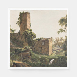 Guardanapo De Papel Paisagem com Ruínas (Edifício Arruinado Antigo)